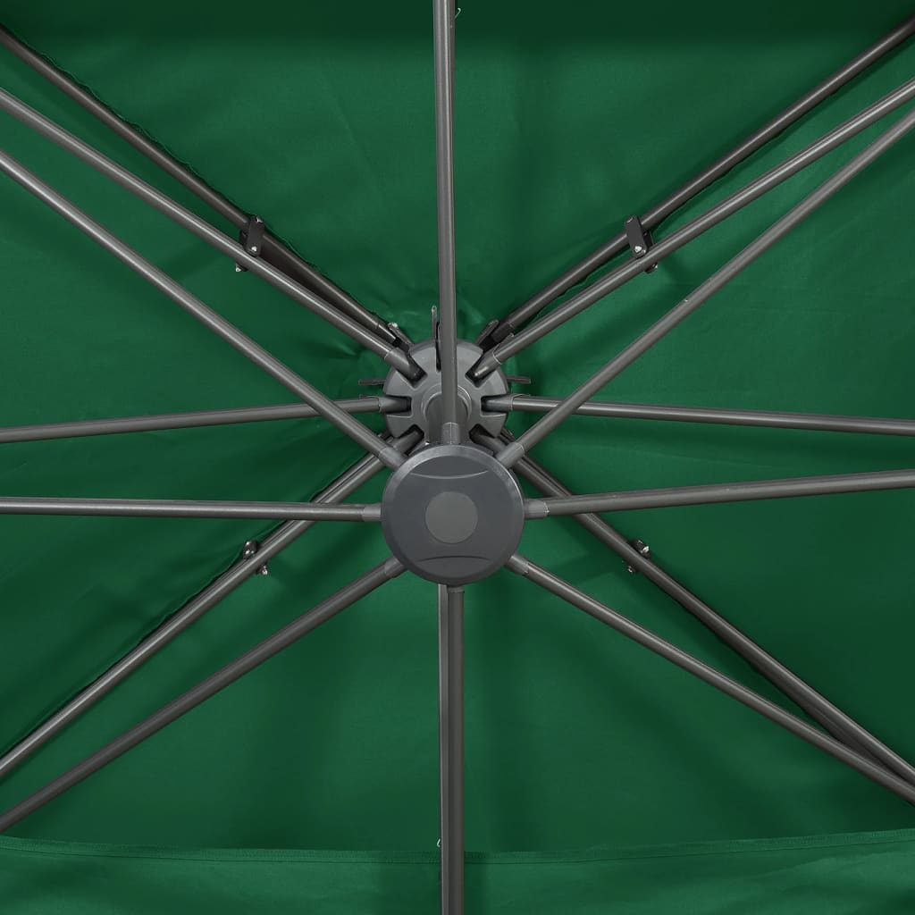 vidaXL konsooldisainiga päikesevari topelt ülaosa roheline 400x300 cm