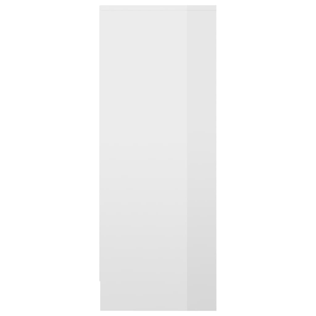 vidaXL kingakapp, kõrgläikega valge, 31,5 x 35 x 90 cm, puitlaastplaat