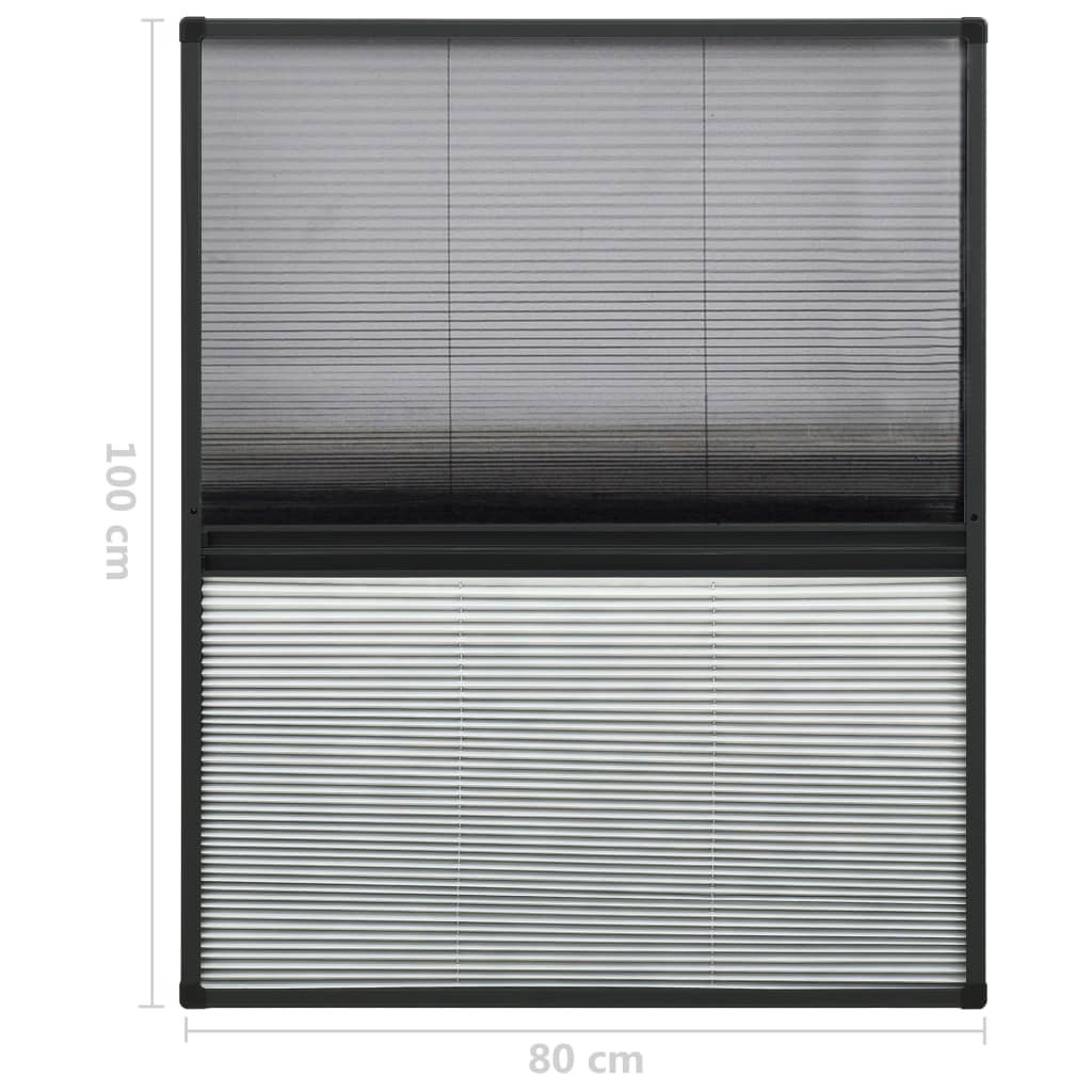 vidaXL plisseeritud putukavõrk aknale, alumiinium, 80 x 100 cm rulooga