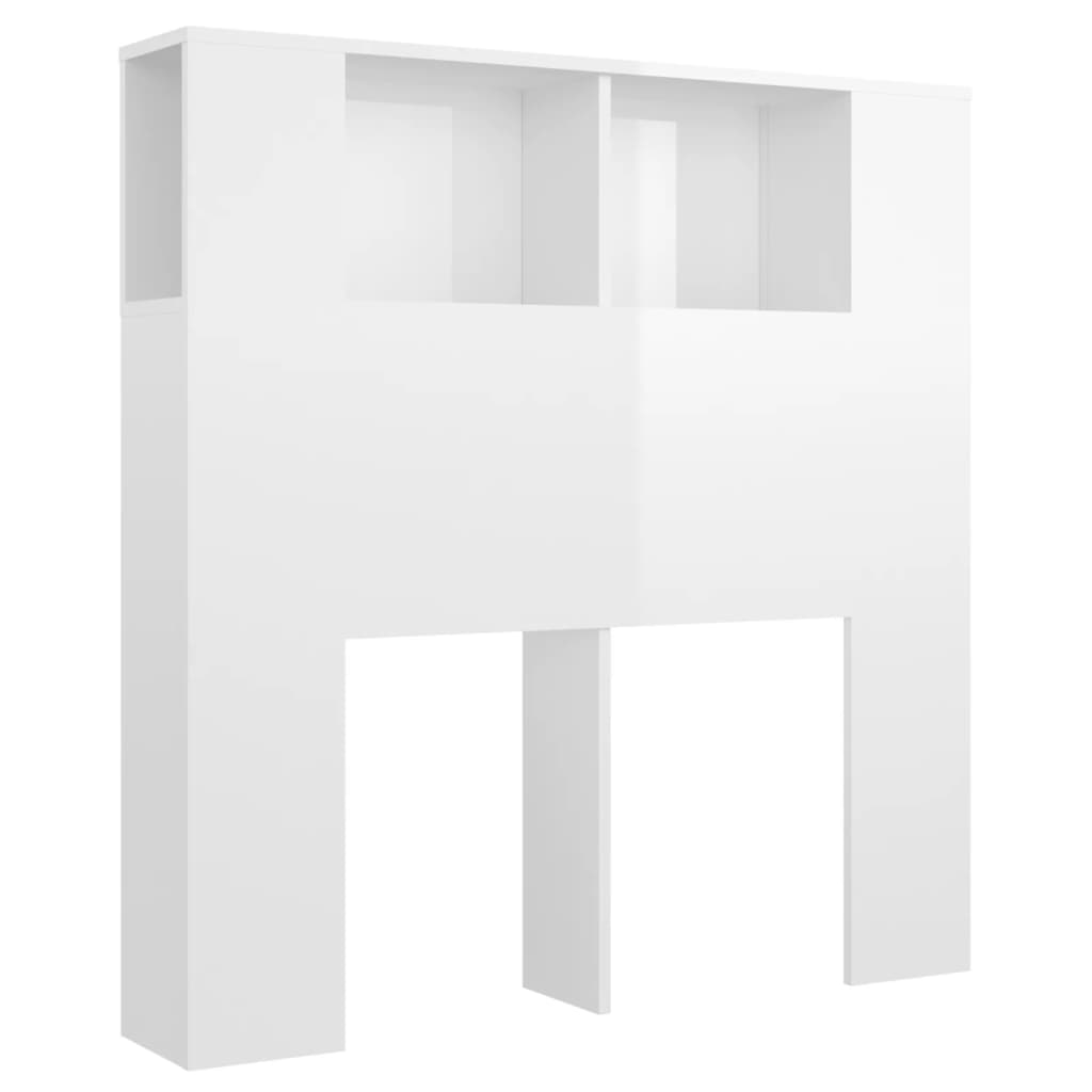 vidaXL voodipeatsi kapp, kõrgläikega valge, 100x18,5x104,5 cm