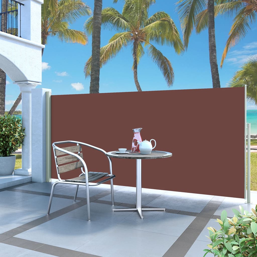 vidaXL lahtitõmmatav terrassi külgsein, 140x300 cm, pruun