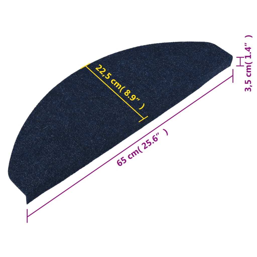vidaXL isekleepuv trepivaip, 15 tk, 65x22,5x3,5 cm, sinine