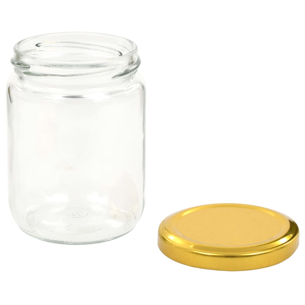 vidaXL klaasist moosipurgid kuldsete kaantega 48 tk, 230 ml