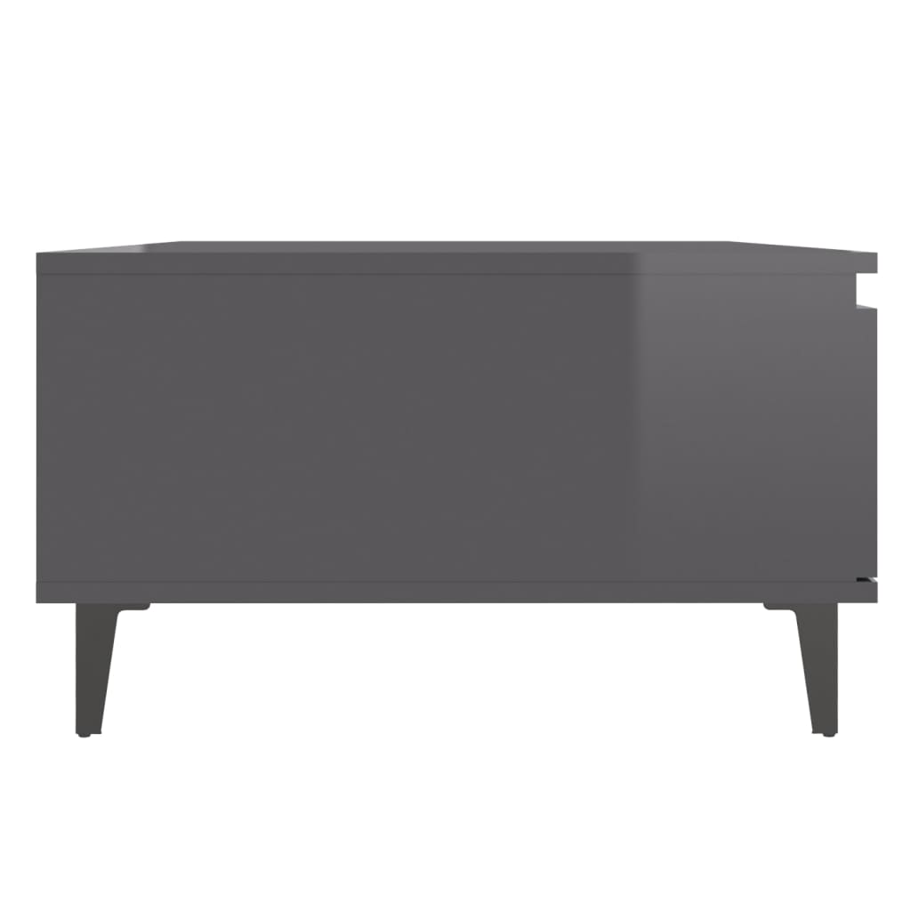 vidaXL kõrgläikega kohvilaud, hall, 90x60x35 cm puitlaastplaat
