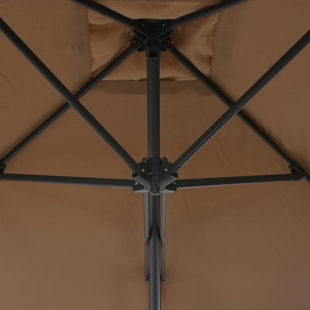 vidaXL päikesevari, teraspostiga, 300 cm, pruunikashall