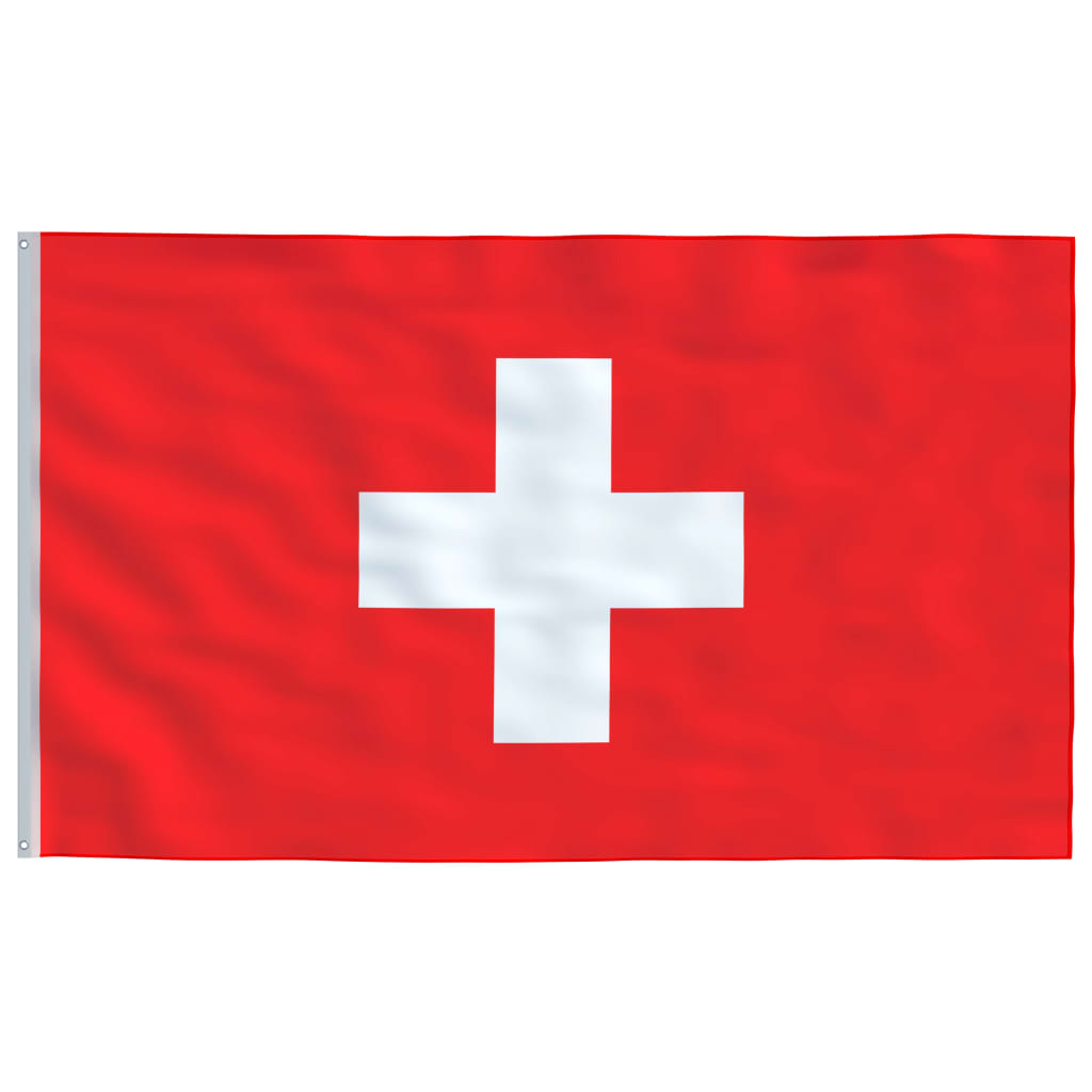 vidaXL Šveitsi lipp ja lipumast, alumiinium, 6 m