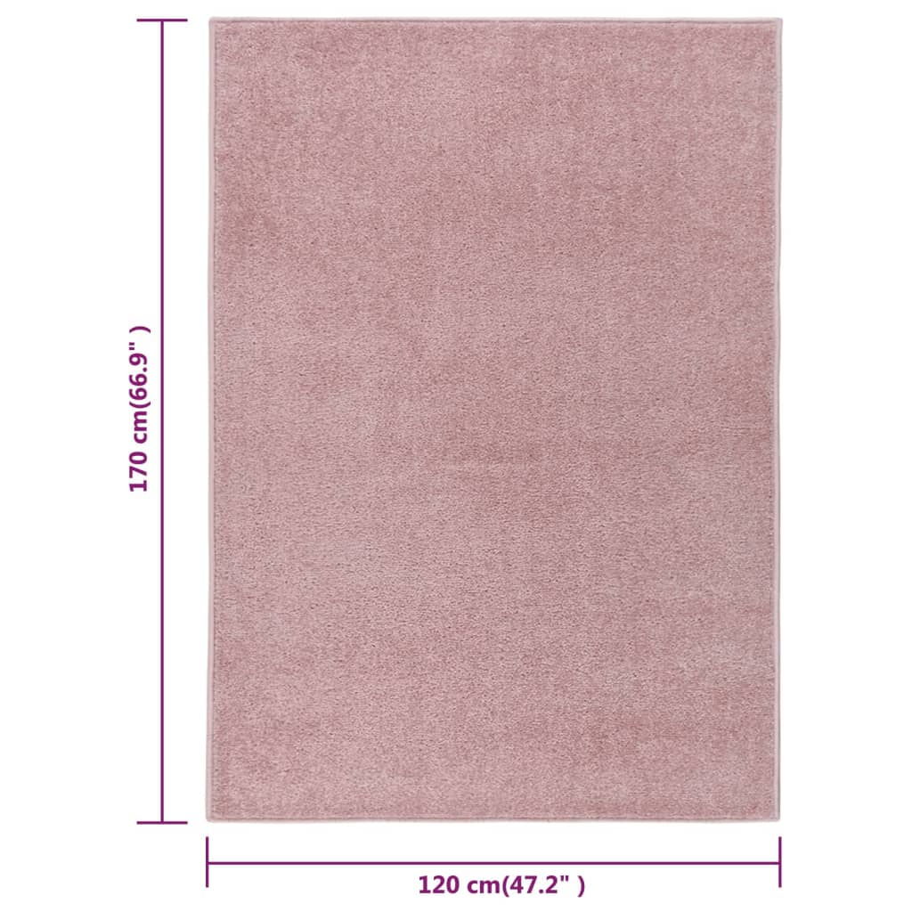 vidaXL vaip, lühike narmas, 120 x 170 cm, roosa