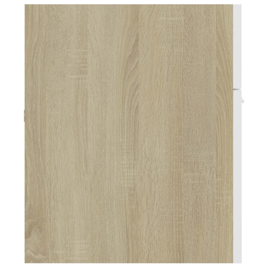 vidaXL valamukapp, valge ja Sonoma tamm, 100 x 38,5 x 46 cm, puitlaastplaat