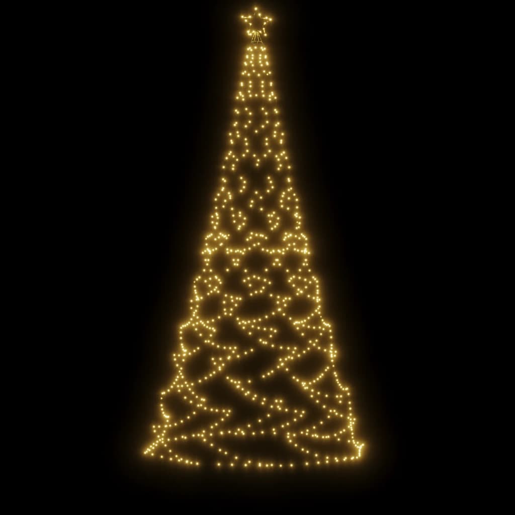 vidaXL jõulupuu metallist postiga, 500 LEDi, soe valge, 3 m