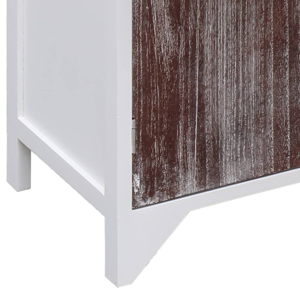 vidaXL puhvetkapp, pruun ja valge, 60 x 30 x 75 cm, Paulownia puit