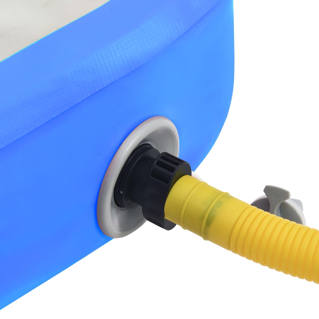 vidaXL täispumbatav võimlemismatt pumbaga 400x100x20 cm PVC sinine