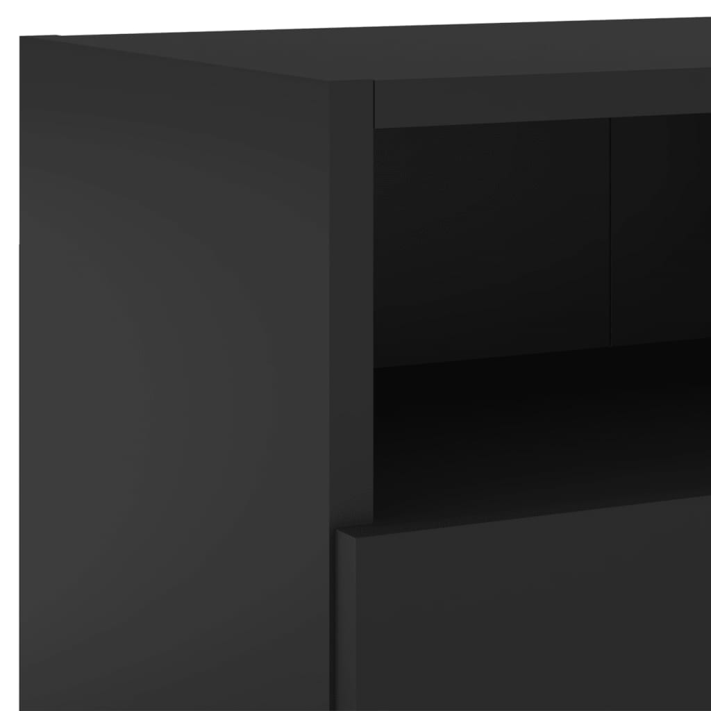 vidaXL 5-osaline telerikappide komplekt, must, tehispuit