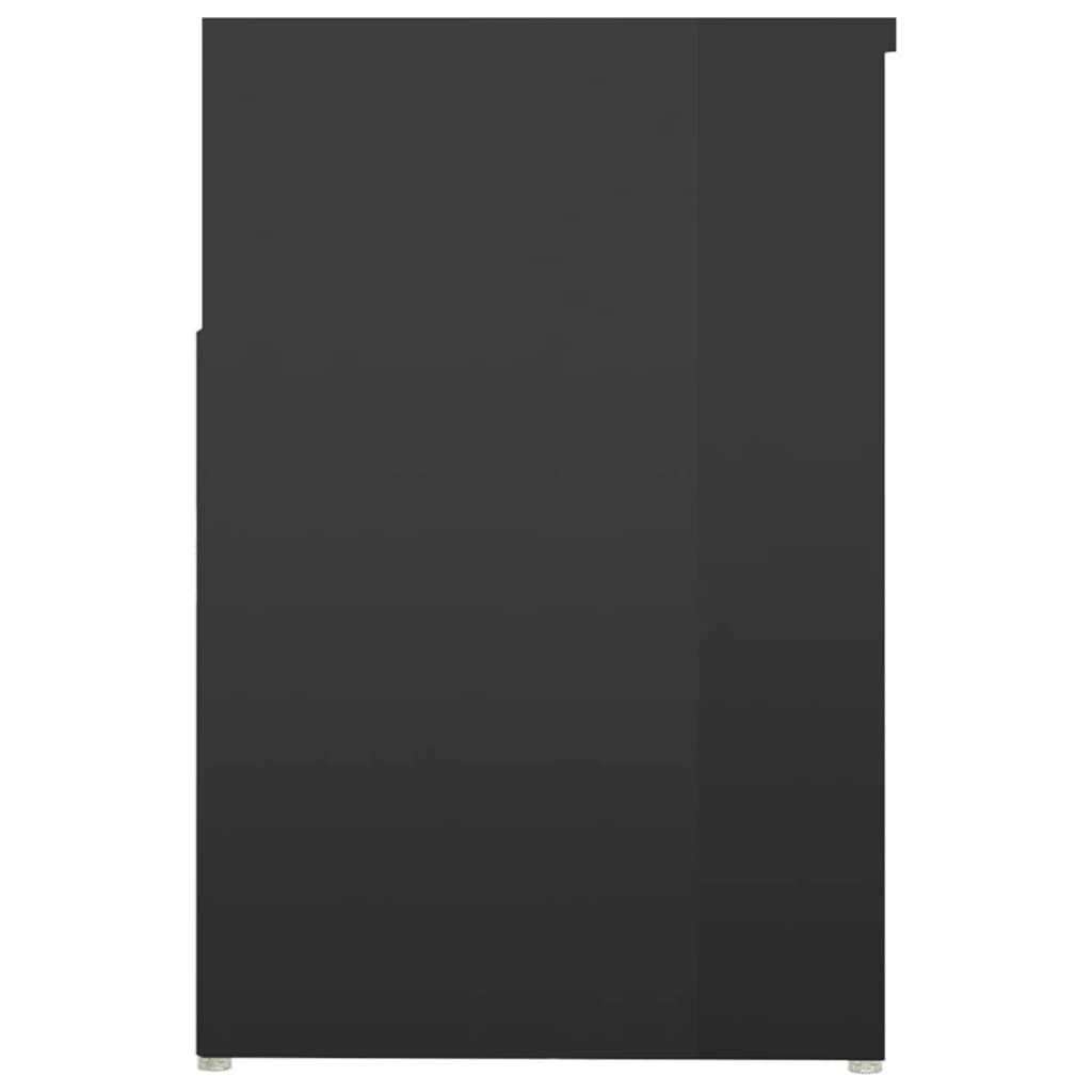 vidaXL jalatsipink, kõrgläikega must, 80 x 30 x 45 cm, puitlaastplaat