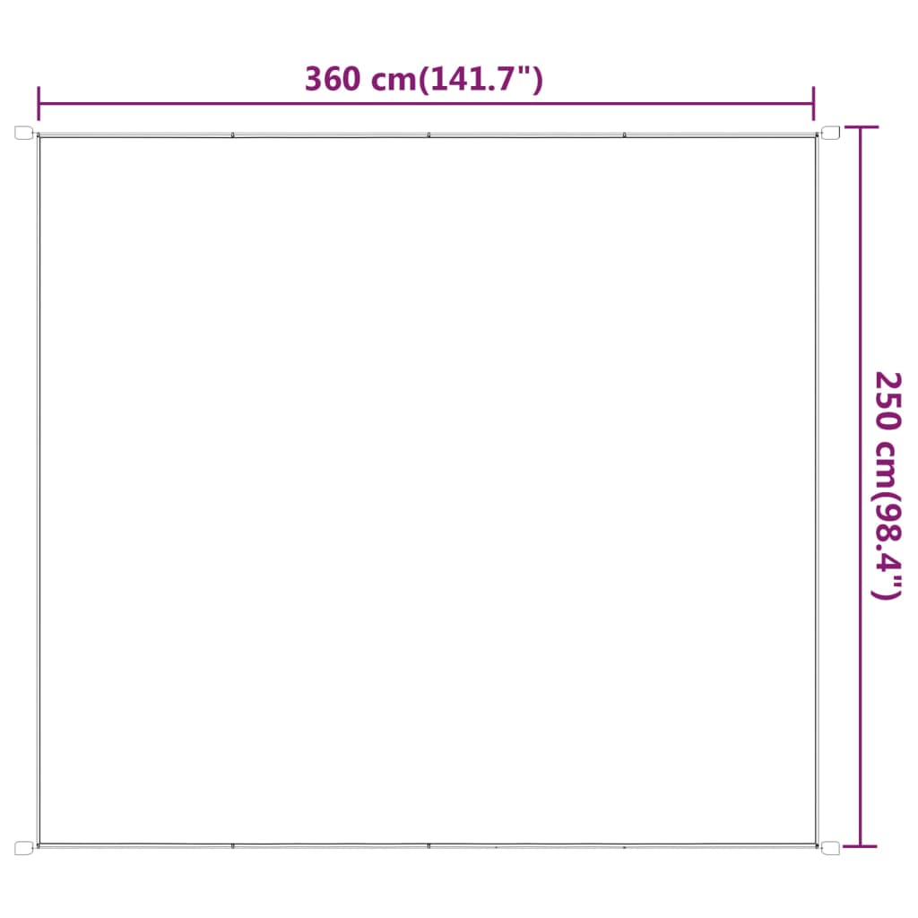 vidaXL vertikaalne varikatus valge 250x360 cm Oxfordi kangas