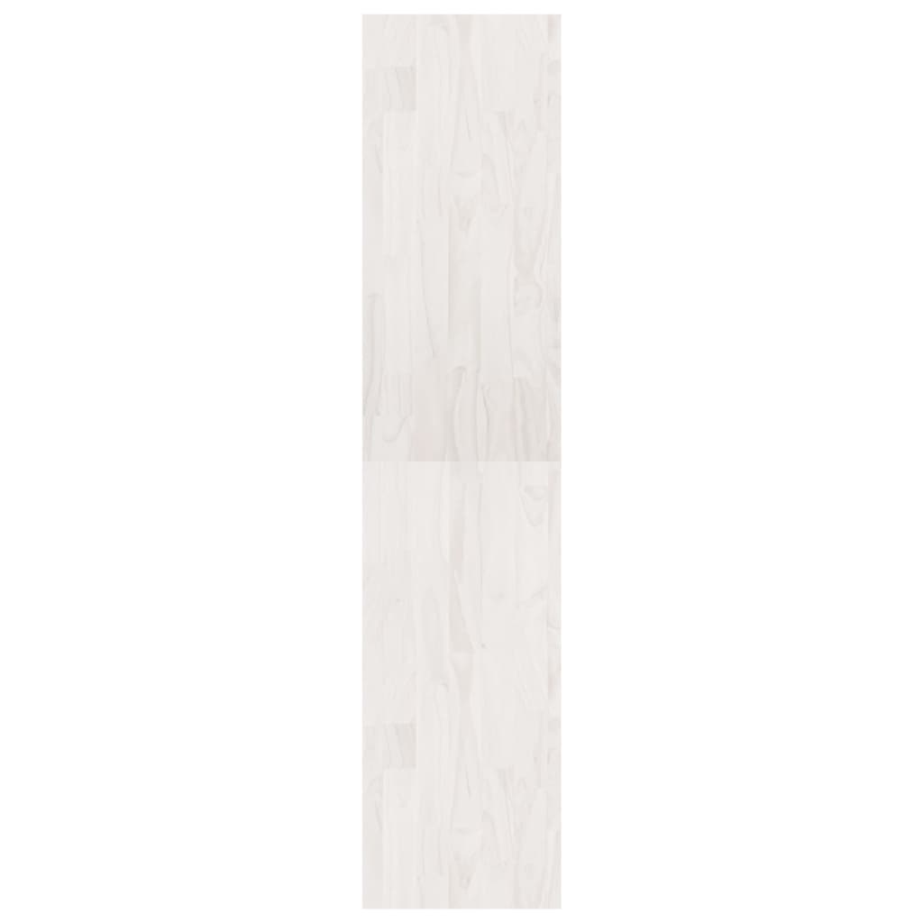 vidaXL raamaturiiul/ruumijagaja, valge, 40x30x135,5 cm, täismännipuit