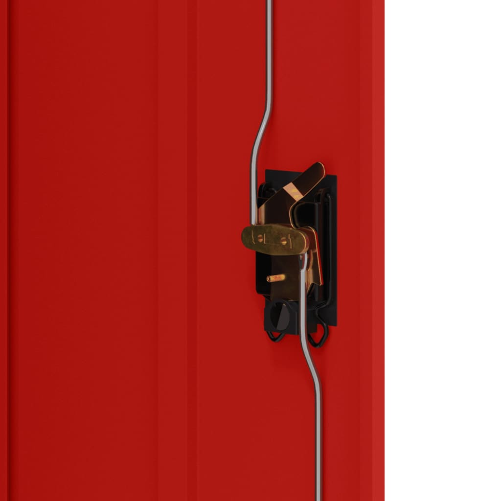 vidaXL dokumendikapp, antratsiithall ja punane, 90x40x140 cm, teras