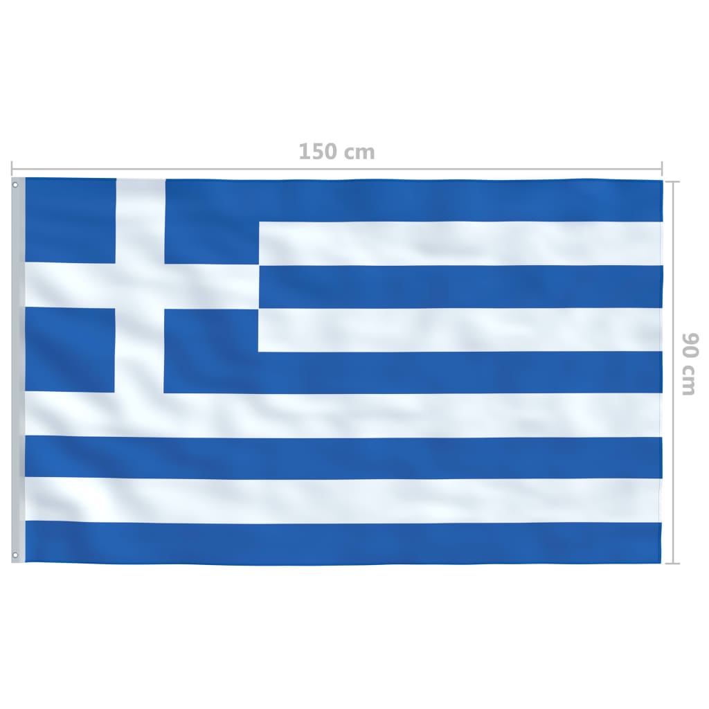 vidaXL Kreeka lipp ja lipumast, alumiinium, 4 m