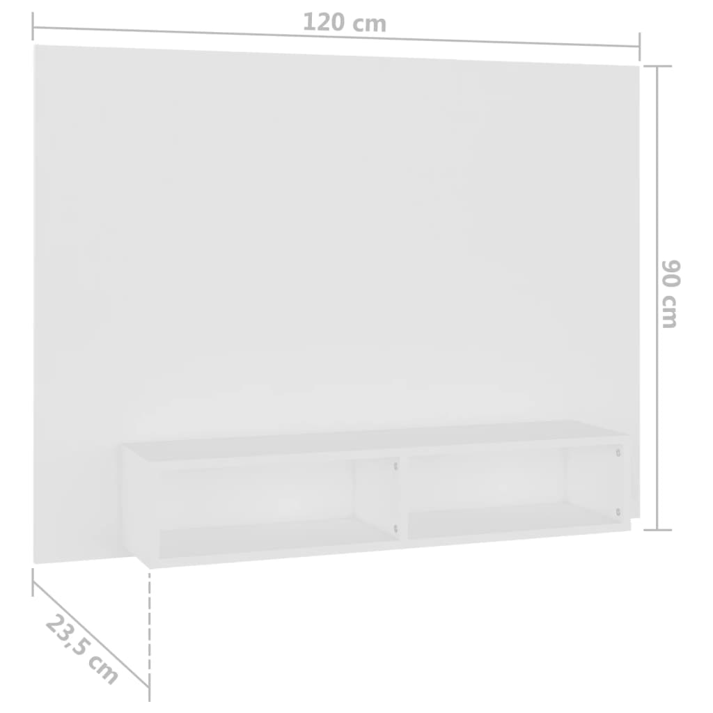 vidaXL TV-seinakapp, valge, 120 x 23,5 x 90 cm, puitlaastplaat