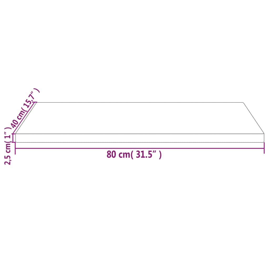vidaXL kirjutuslaua plaat, valge, 80 x 40 x 2,5 cm, männipuit