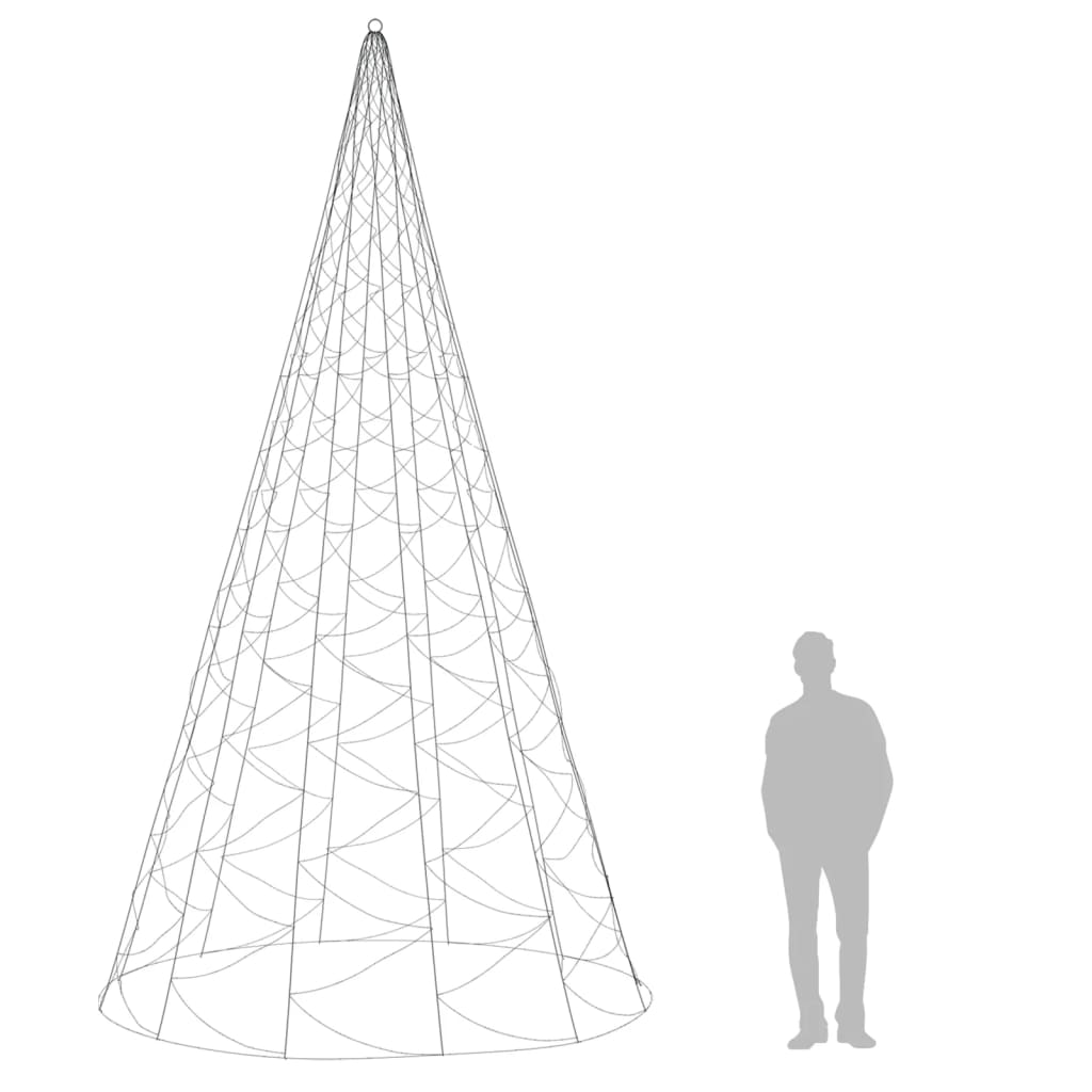 vidaXL jõulupuu vaiaga, soe valge, 1400 LEDi, 500 cm