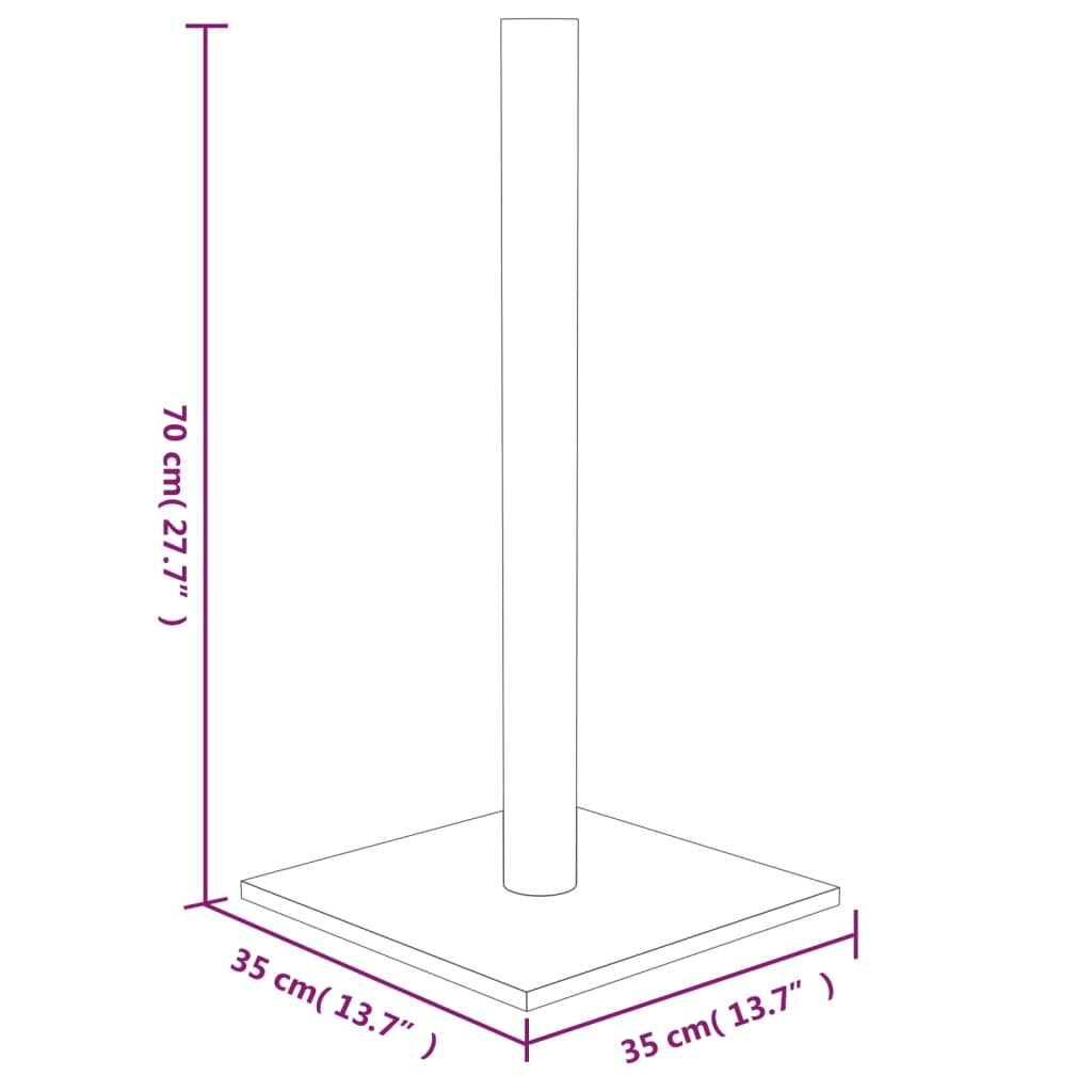 vidaXL kassi kraapimispost, helehall, 35 x 35 x 70 cm