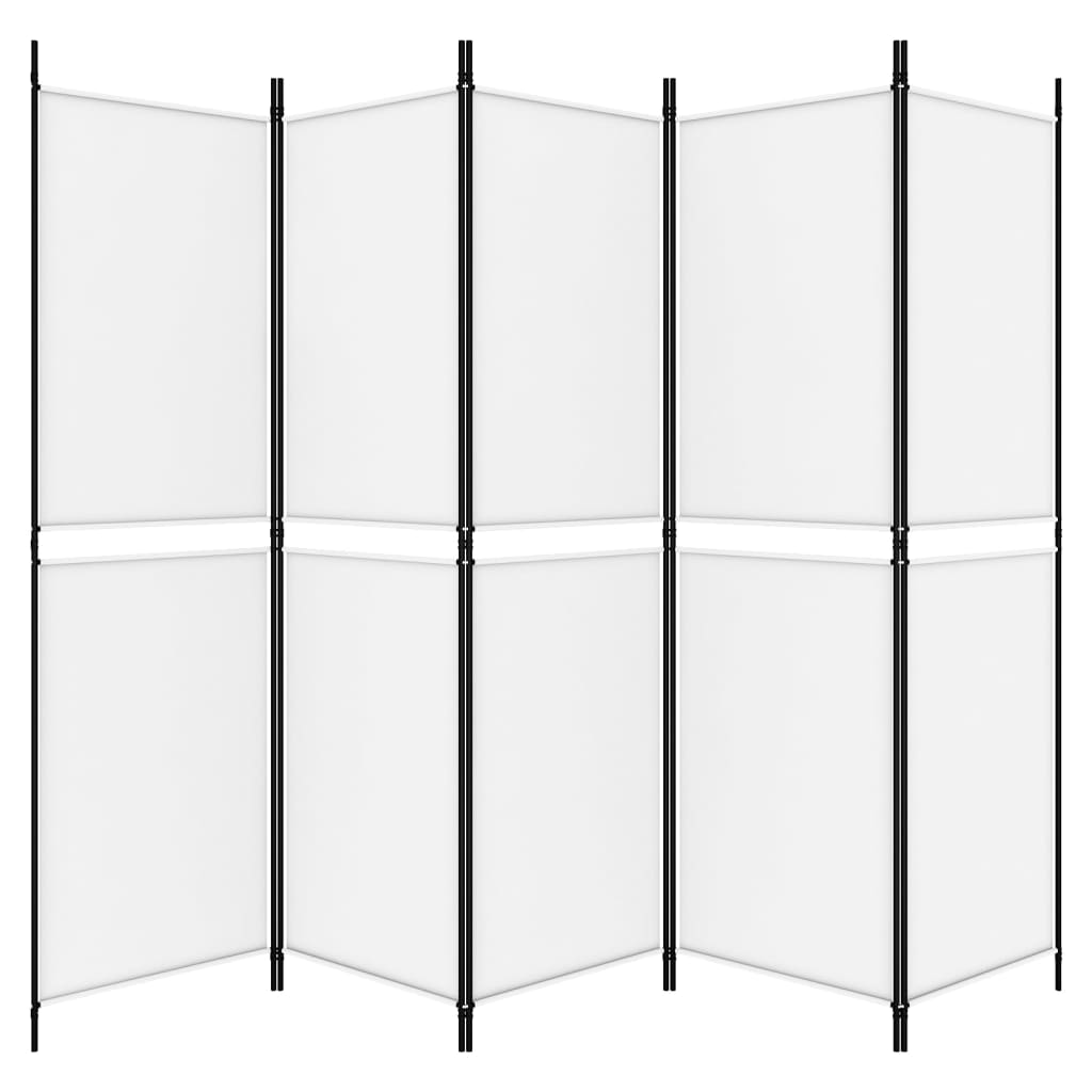 vidaXL 5 paneeliga ruumijagaja, valge, 250 x 180 cm, kangas