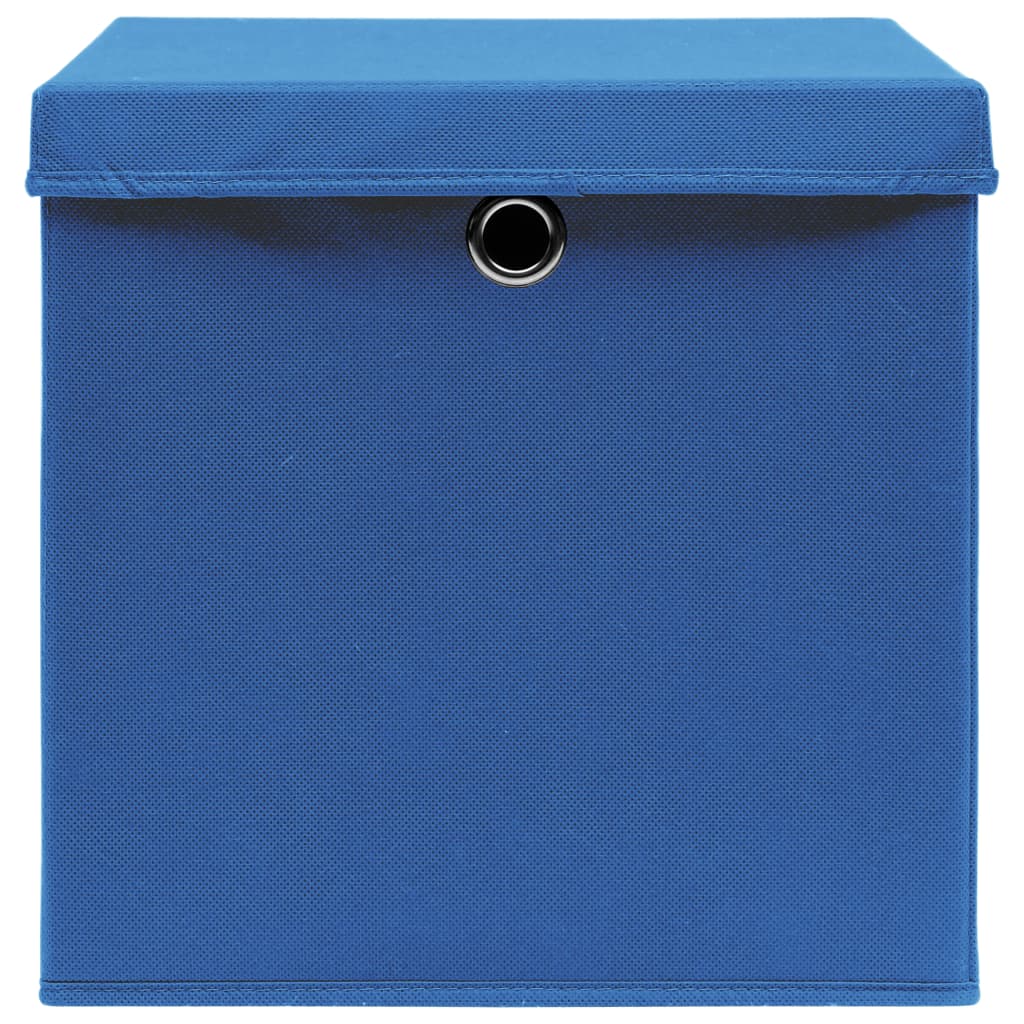 vidaXL hoiukastid kaantega 10 tk, sinine, 32 x 32 x 32 cm, kangas