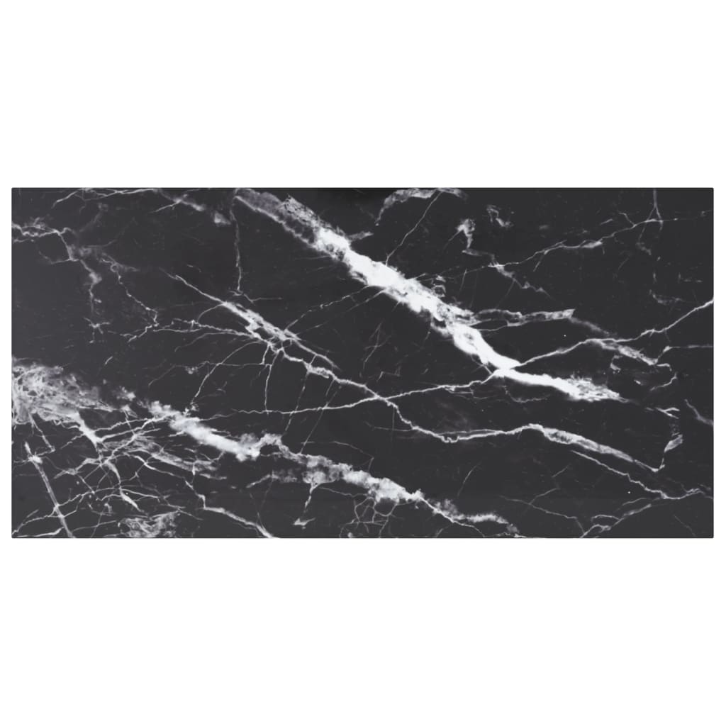 vidaXL lauaplaat, must 100x50 cm, 6 mm, karastatud klaas marmordisain