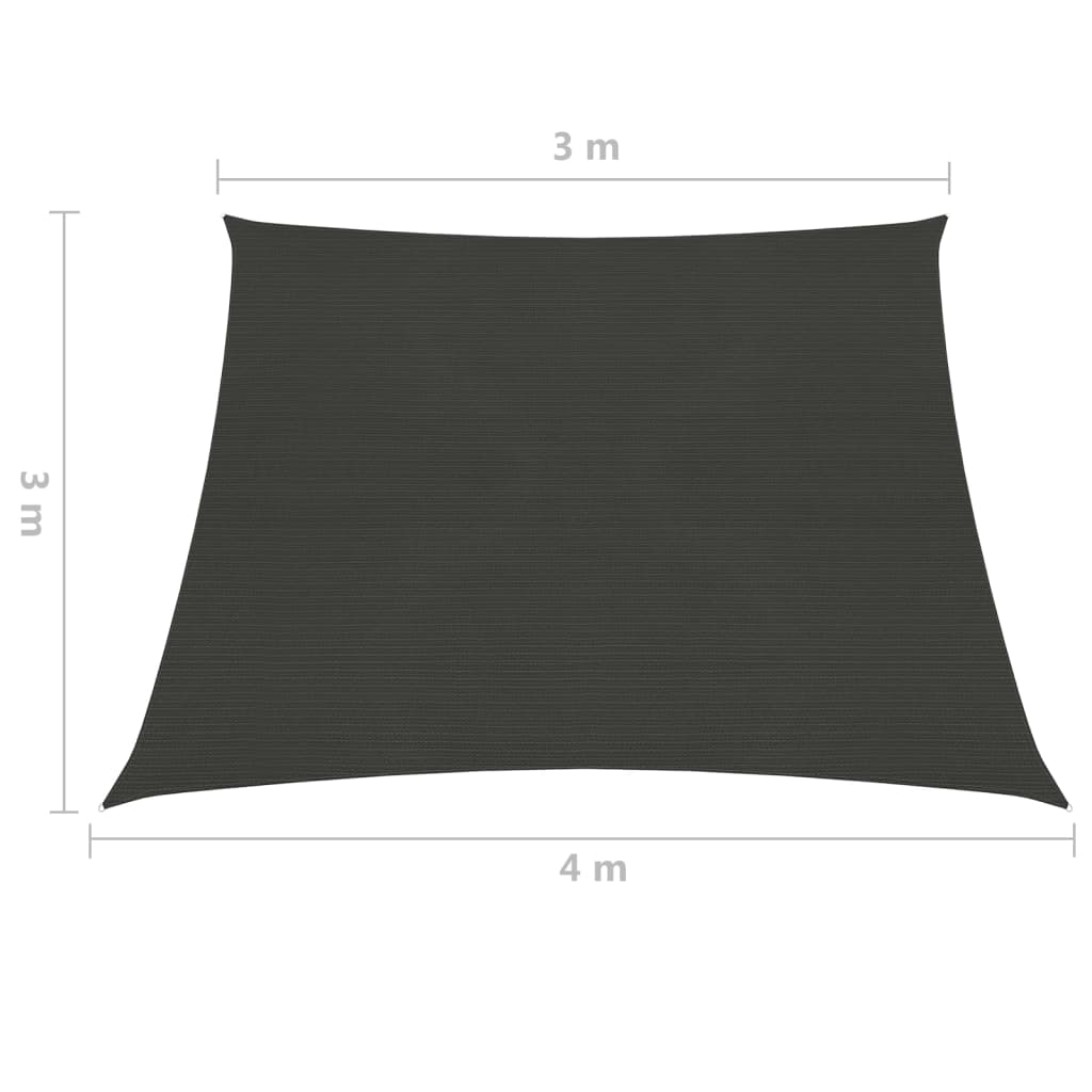 vidaXL päikesepuri 160 g/m², antratsiithall, 3/4 x 3 m, HDPE