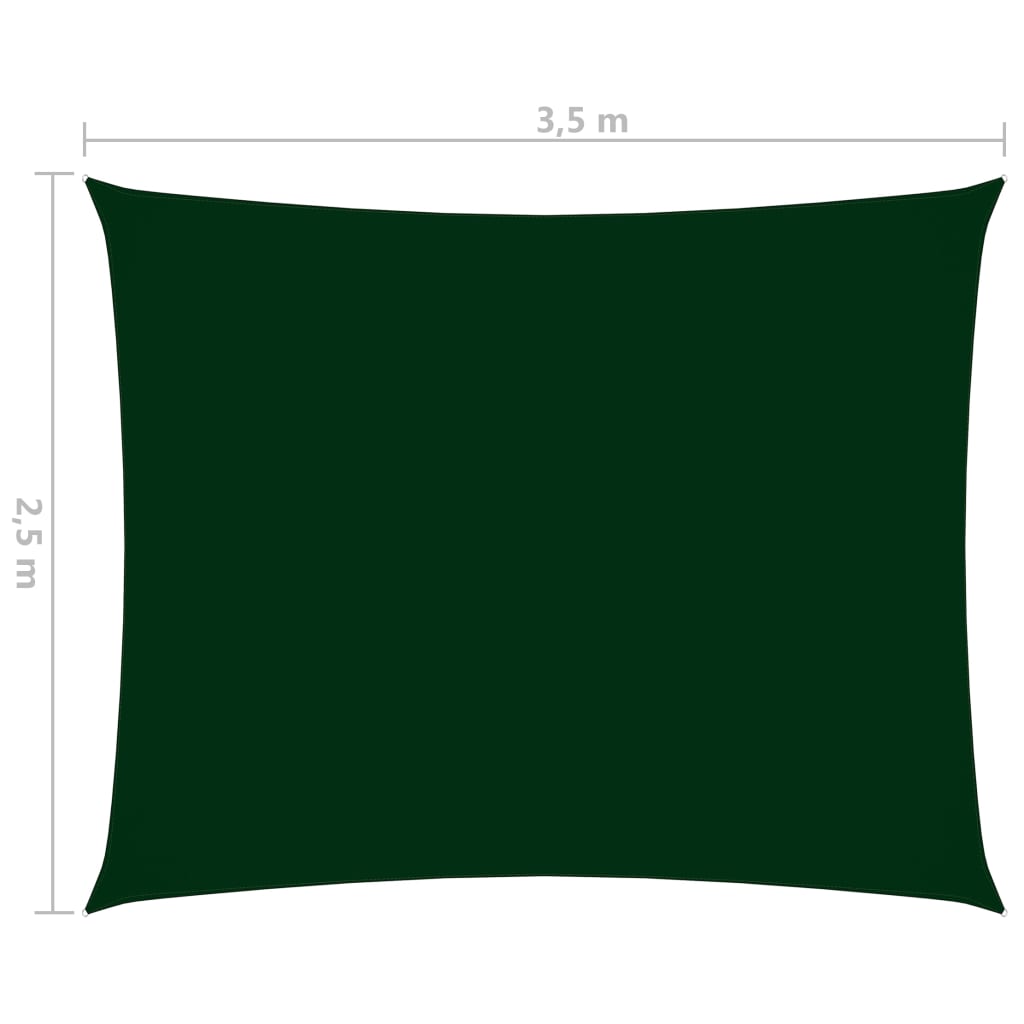 vidaXL oxford-kangast päikesepuri, ristkülik, 2,5x3,5 m, tumeroheline