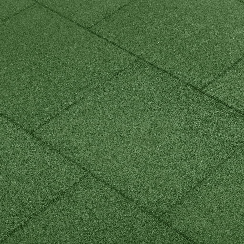 vidaXL põrandakaitsematid, 6 tk, kumm, 50 x 50 x 3 cm, roheline