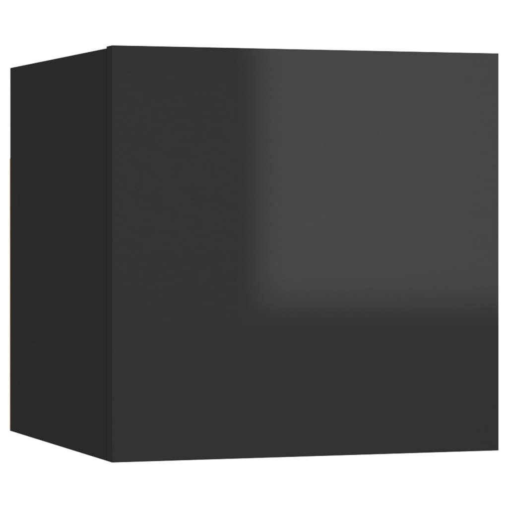 vidaXL öökapp, kõrgläikega must, 30,5x30x30 cm, puitlaastplaat