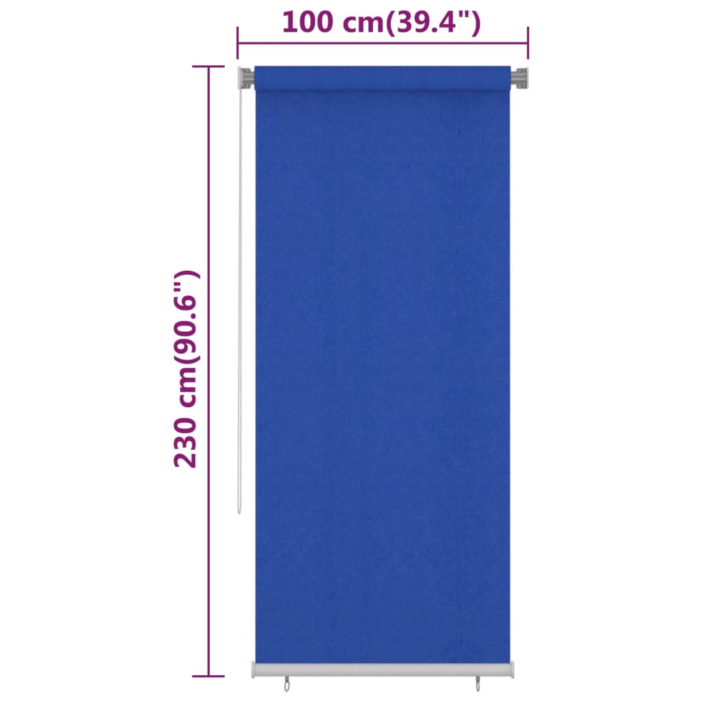 vidaXL väliruloo, 100 x 230 cm, sinine, HDPE