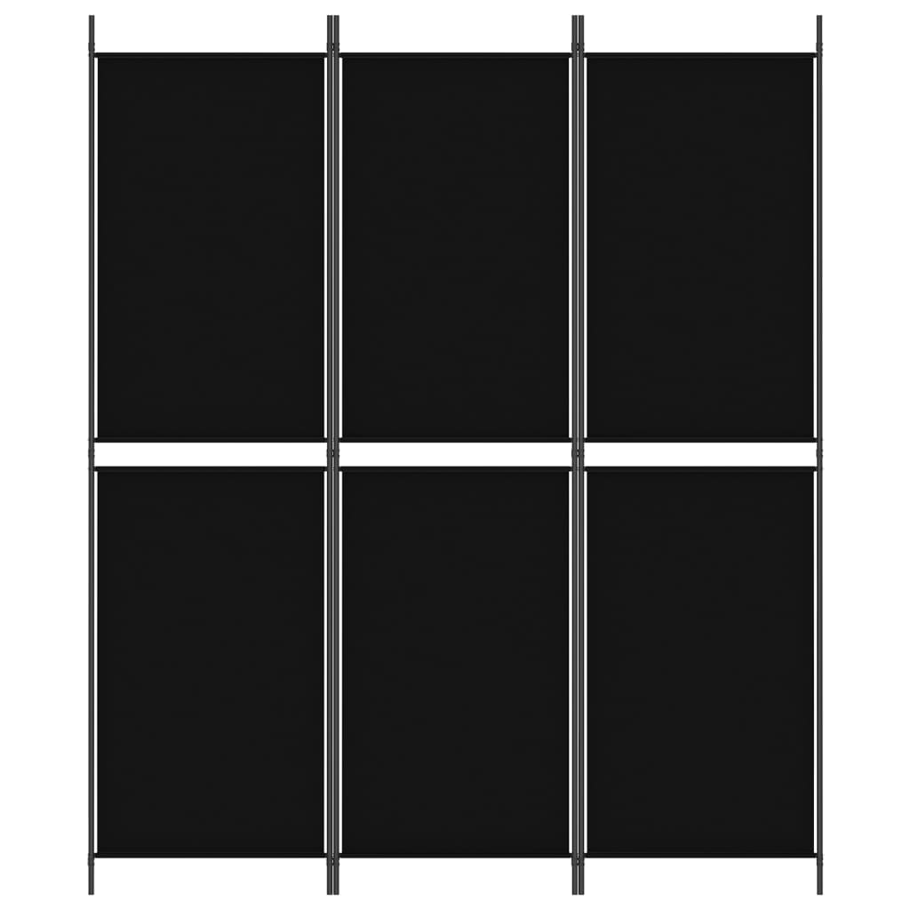vidaXL 3 paneeliga ruumijagaja, must, 150 x 180 cm, kangas