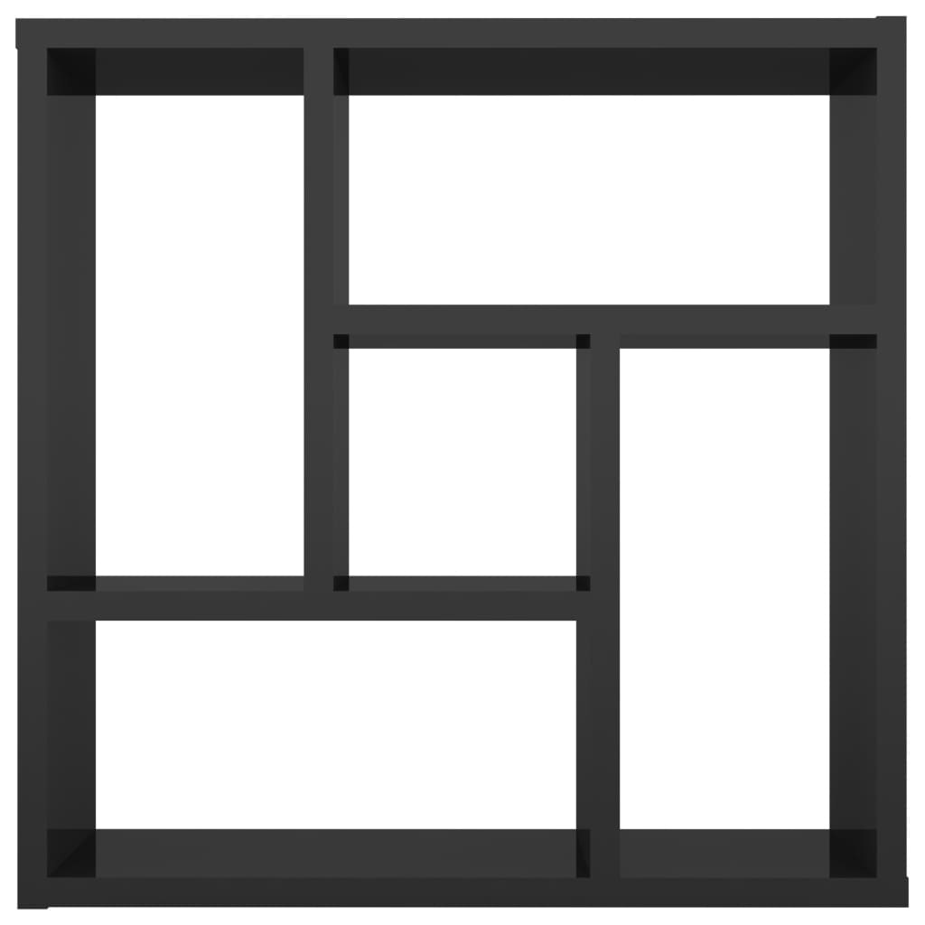 vidaXL seinariiul, kõrgläikega must, 45,1x16x45,1 cm, puitlaastplaat