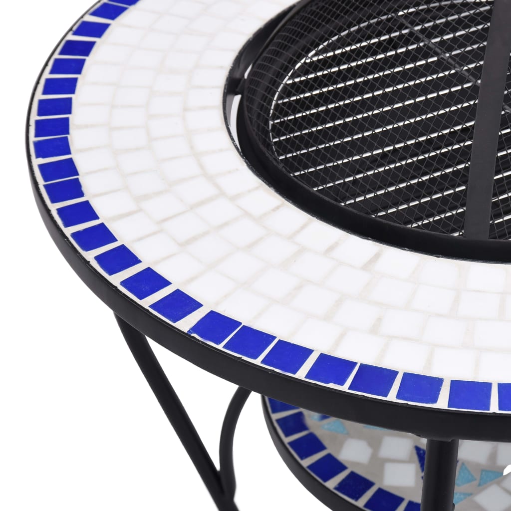 vidaXL tuleasemega laud, sinine ja valge, 68 cm, keraamiline