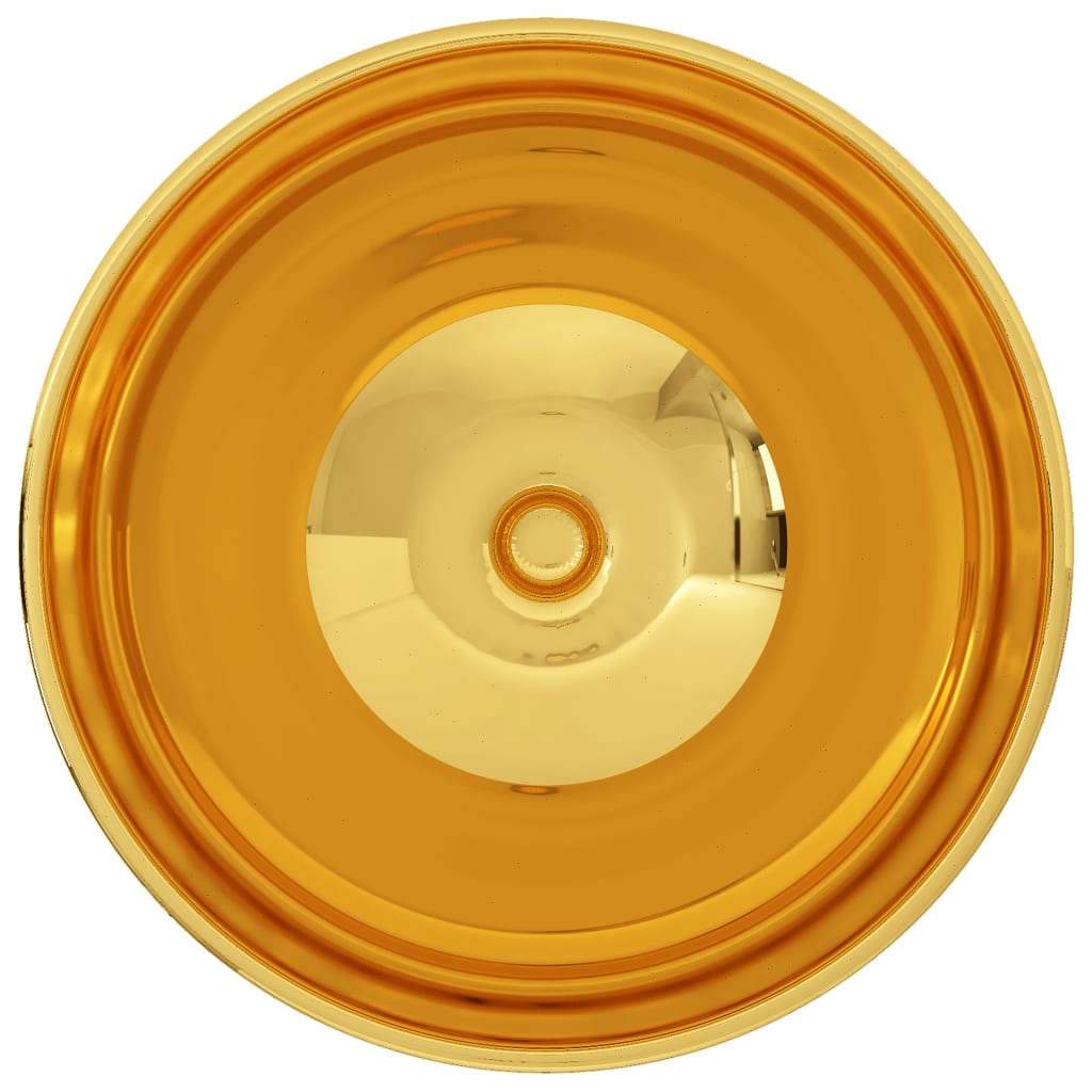 vidaXL valamu 32,5 x 14 cm, keraamiline, kuldne