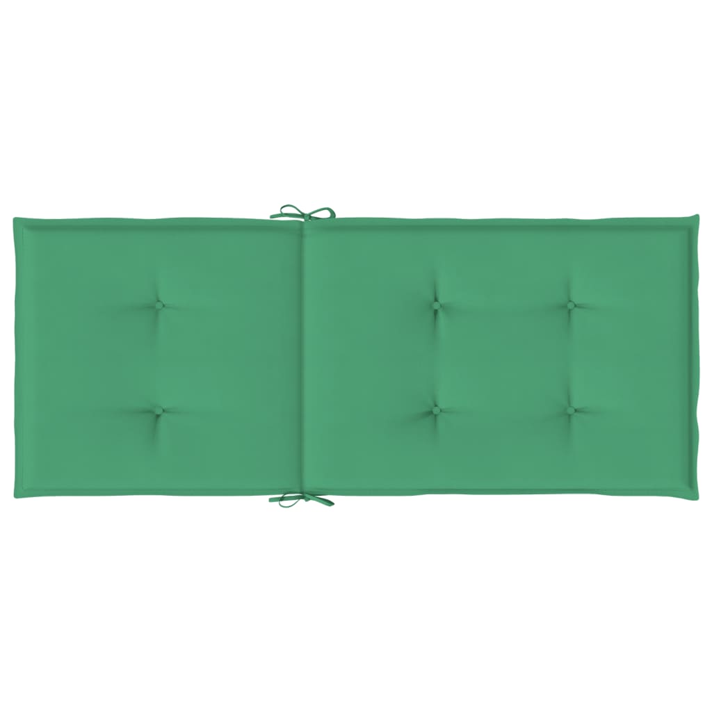 vidaXL kõrge seljatoega toolipadjad 4 tk, roheline 120x50x3 cm, kangas