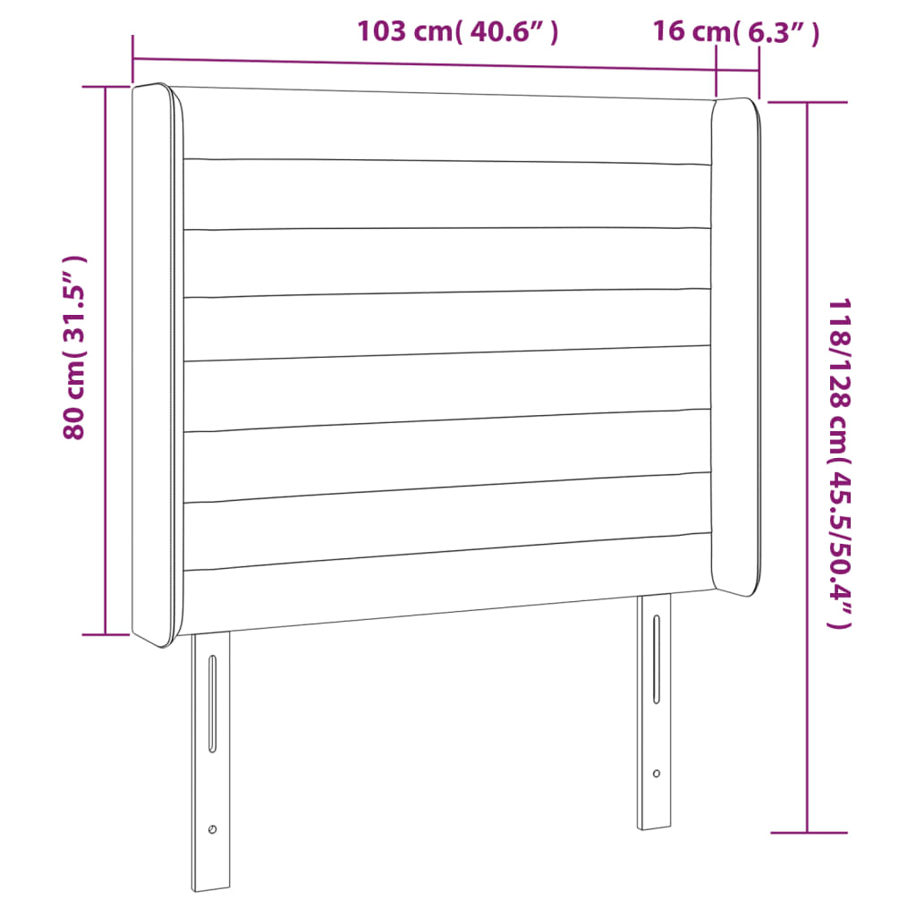 vidaXL LED-voodipeats, roheline, 103x16x118/128 cm, kangas