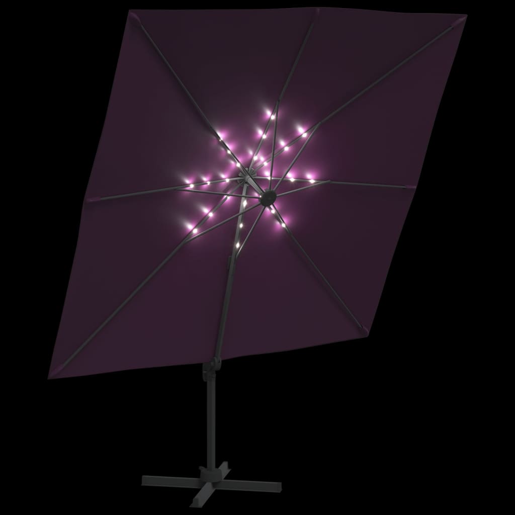 vidaXL päikesevari LEDiga,, bordoopunane, 400x300 cm