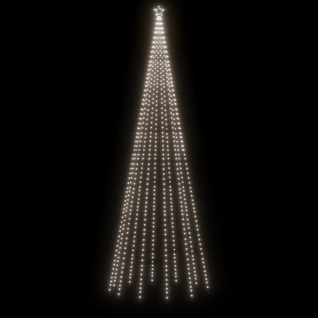 vidaXL koonusekujuline jõulupuu, külm valge, 732 LEDi, 160 x 500 cm