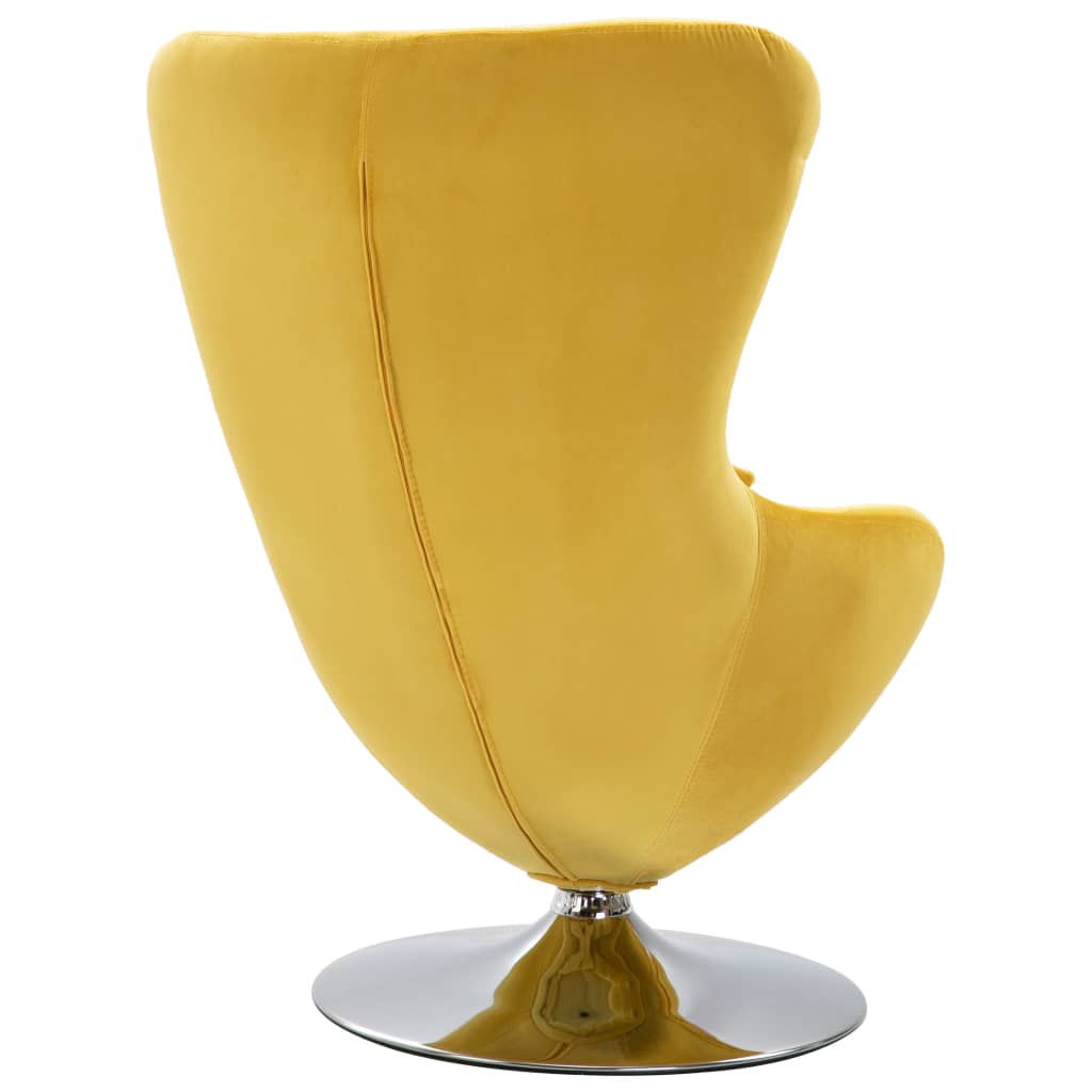 vidaXL pöörlev munakujuline tool padjaga, kollane, samet
