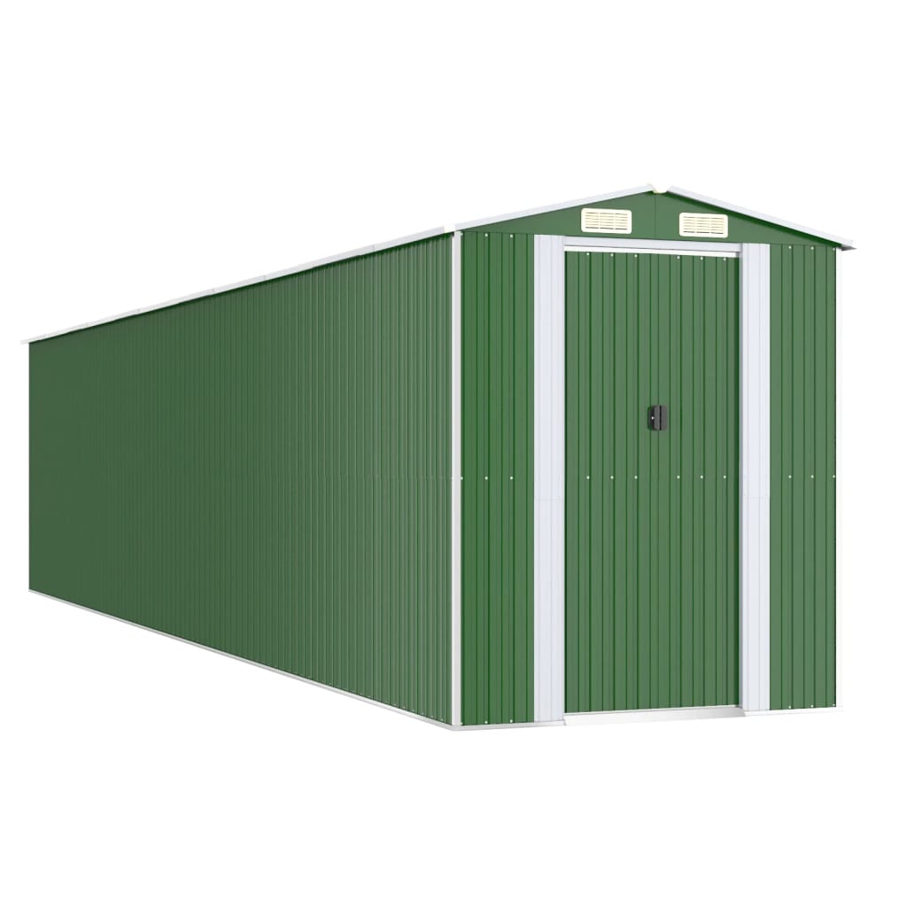 vidaXL aiakuur, roheline, 192x938x223 cm, tsingitud teras