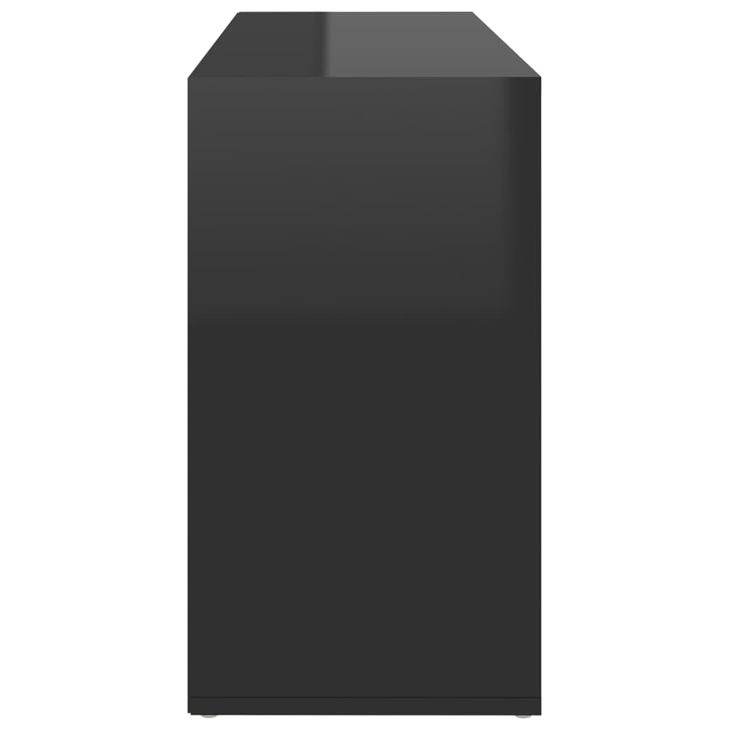 vidaXL jalatsipink, kõrgläikega must, 103x30x54,5 cm, puitlaastplaat