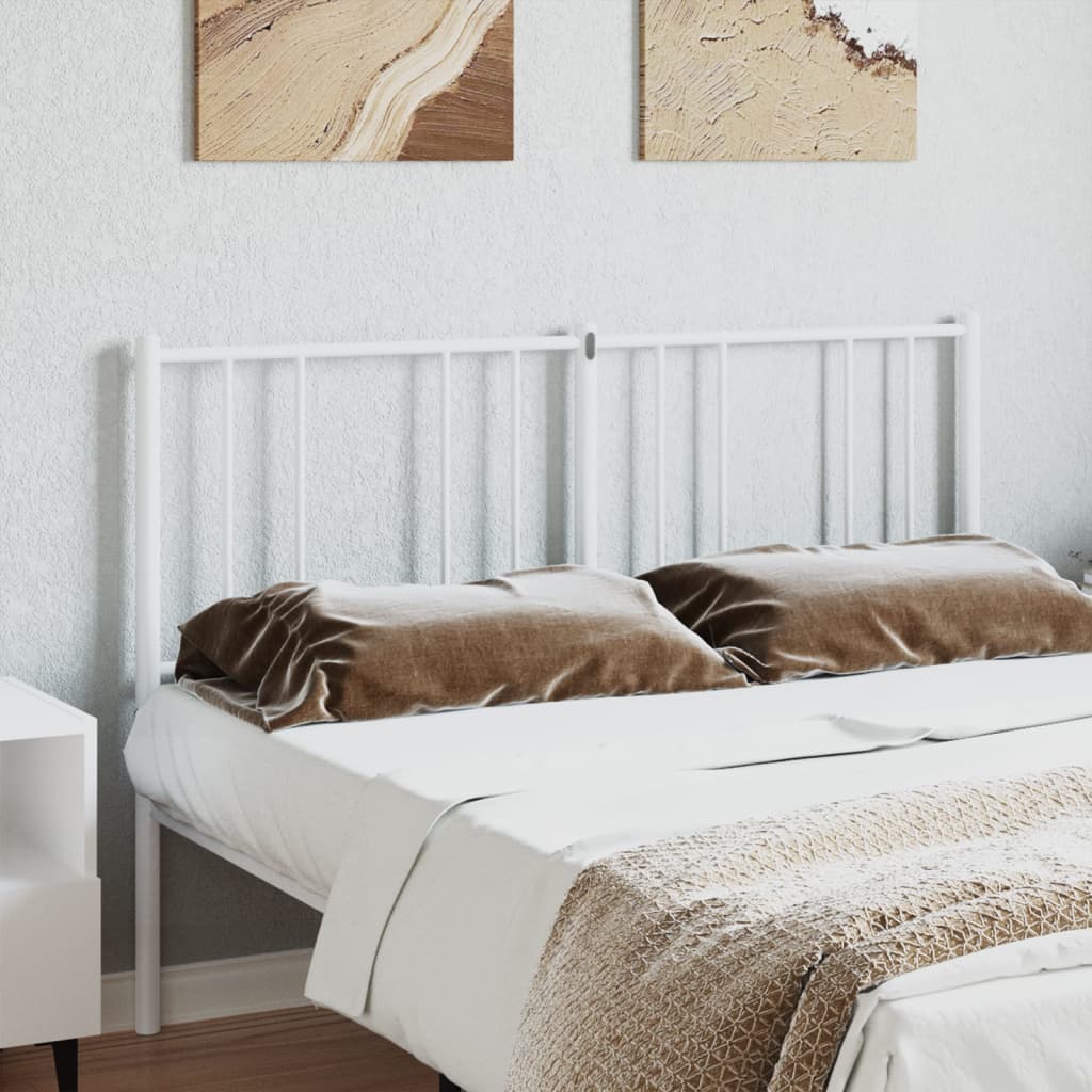 vidaXL metallist voodipeats, valge, 160 cm