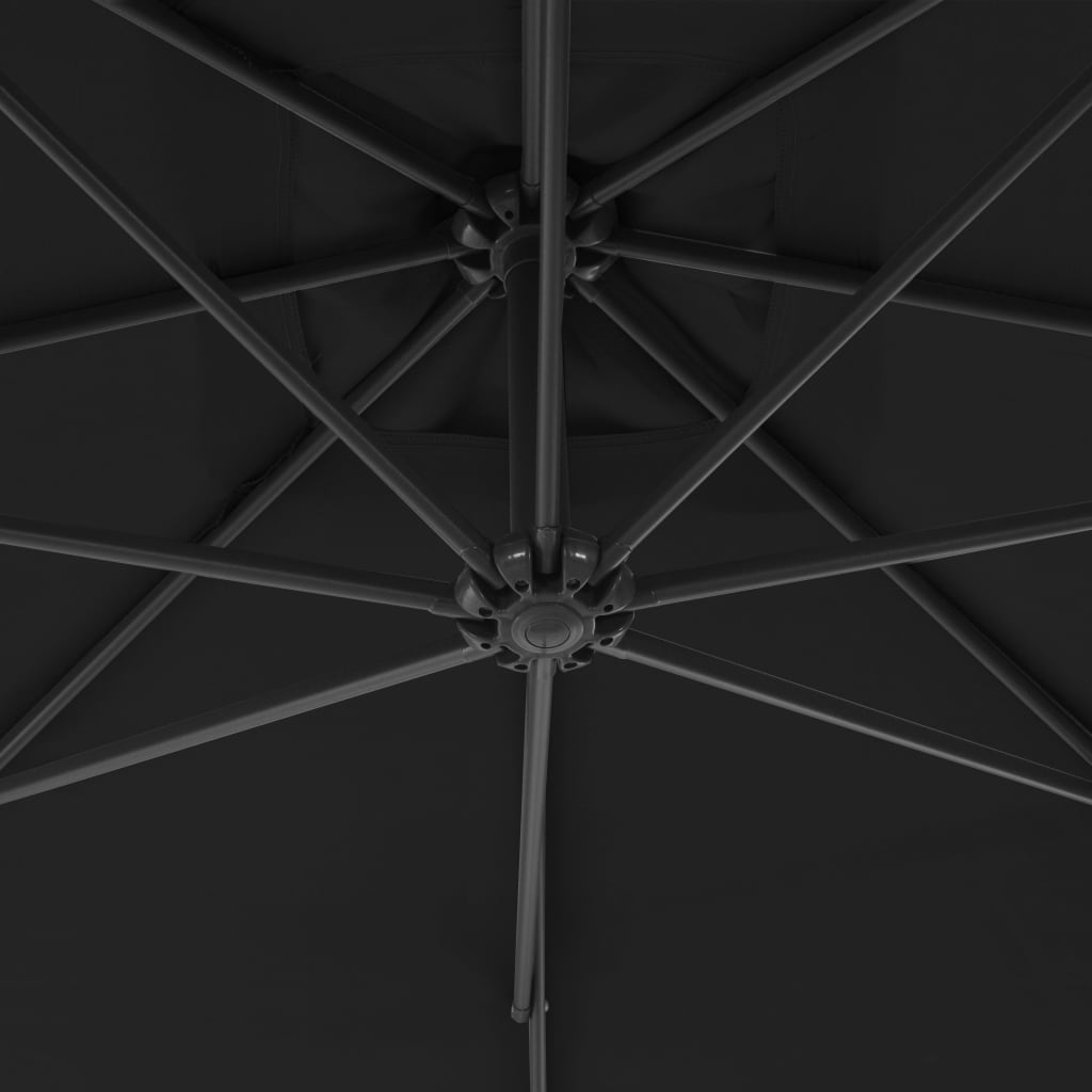 vidaXL konsooldisainiga päikesevari, teraspostiga, 300 cm, must