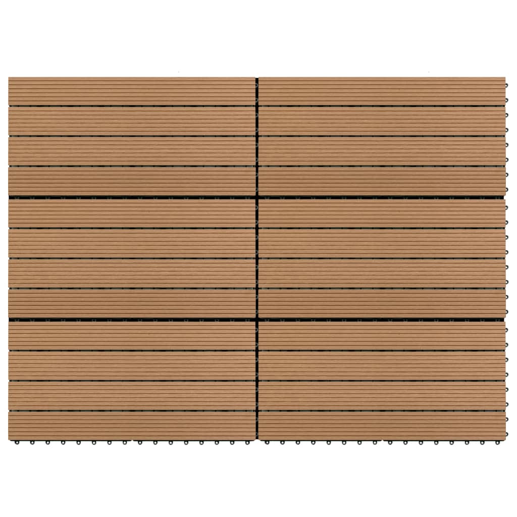 vidaXL terrassiplaadid, 6 tk, WPC, 60 x 30 cm, 1,08 m², pruun
