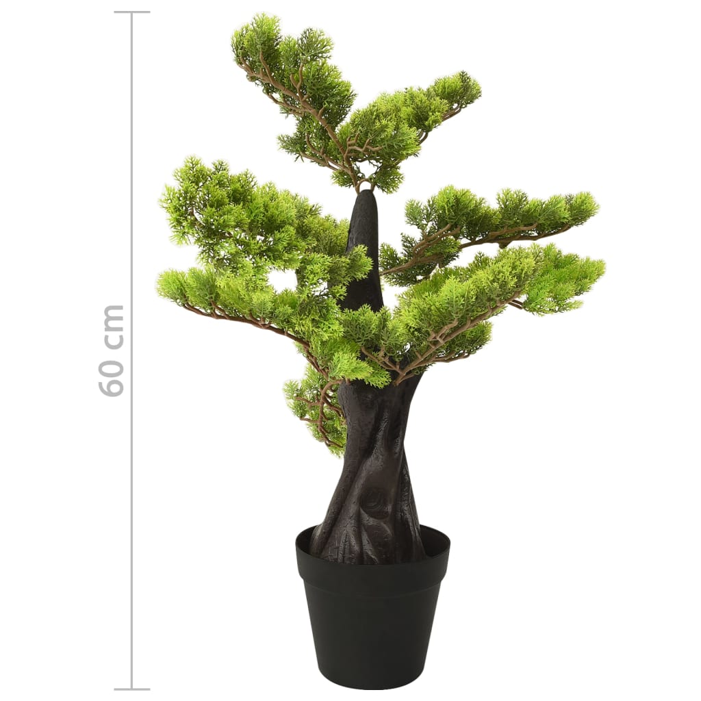 vidaXL kunsttaim, küpress-bonsai potiga, 60 cm, roheline