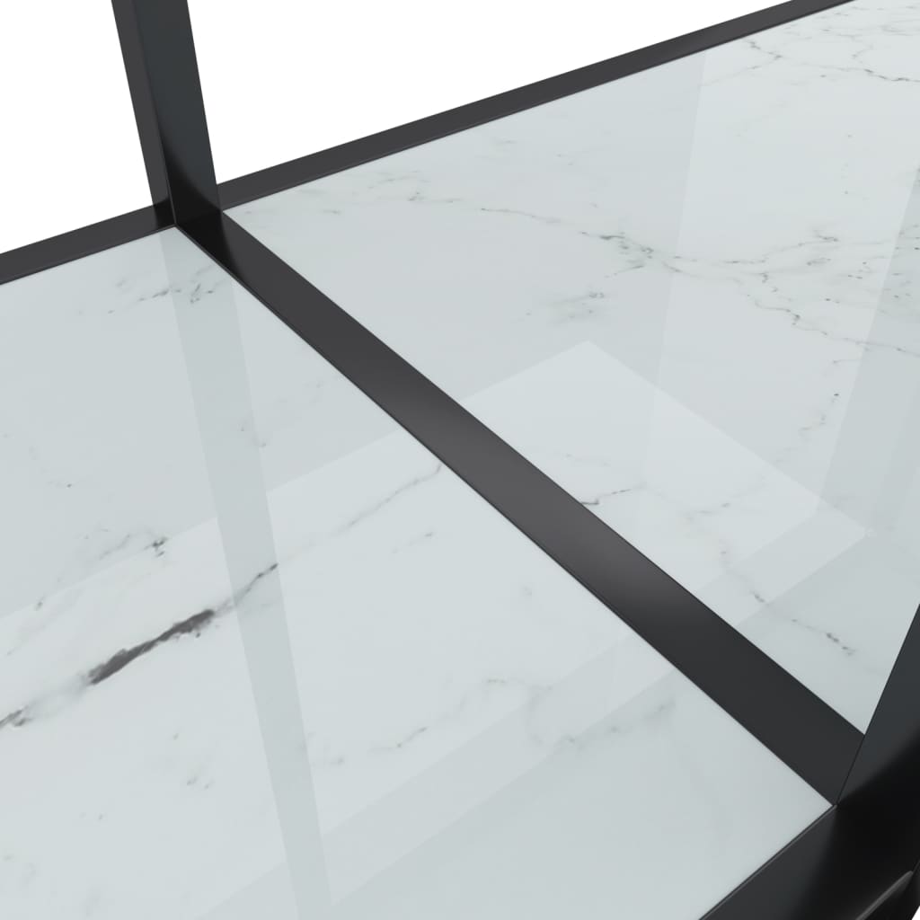 vidaXL konsoollaud, valge, 220 x 35 x 75,5 cm, karastatud klaas