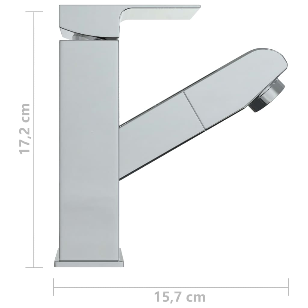 vidaXL vannitoakraan, väljatõmmatav, kroomitud, 157 x 172 mm